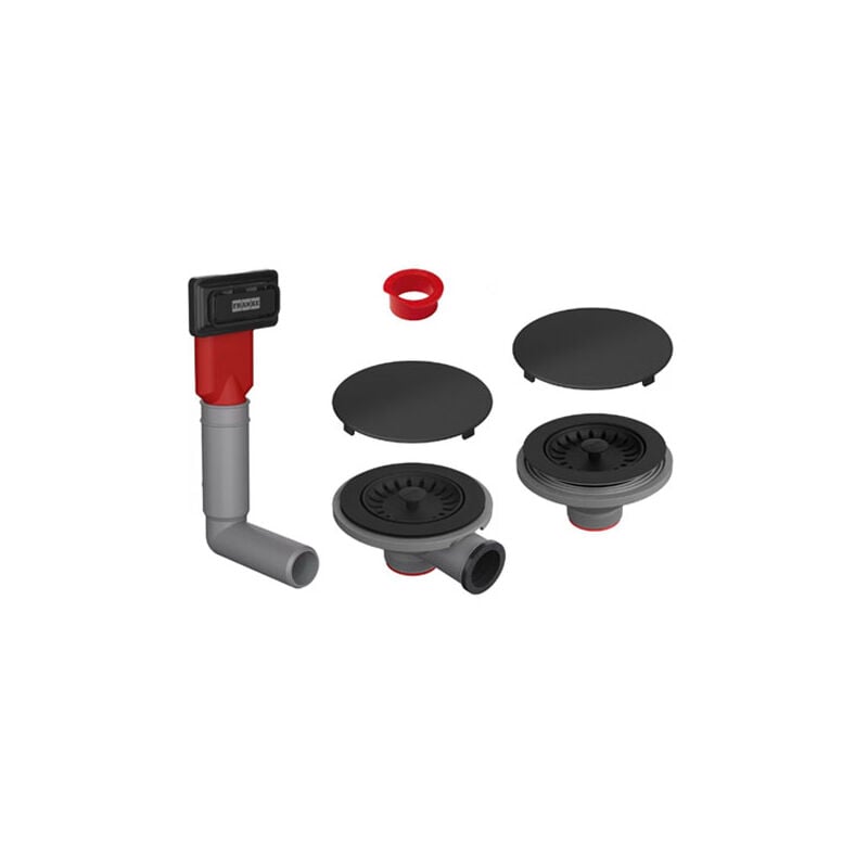 Franke - Vidage manuel noir mat pour éviers deux cuves Maris (mrg 620 &120-35-35 & 160-34-15)