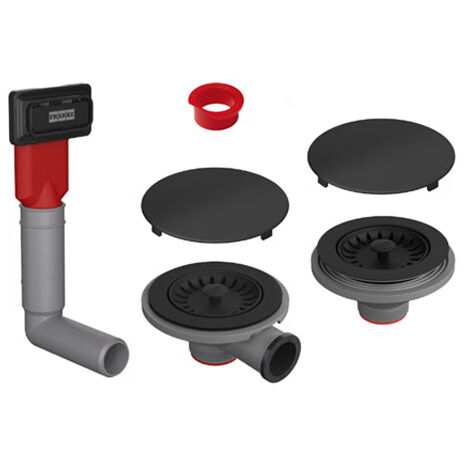 Vidage manuel noir mat Franke - sous plan double cuves 90mm