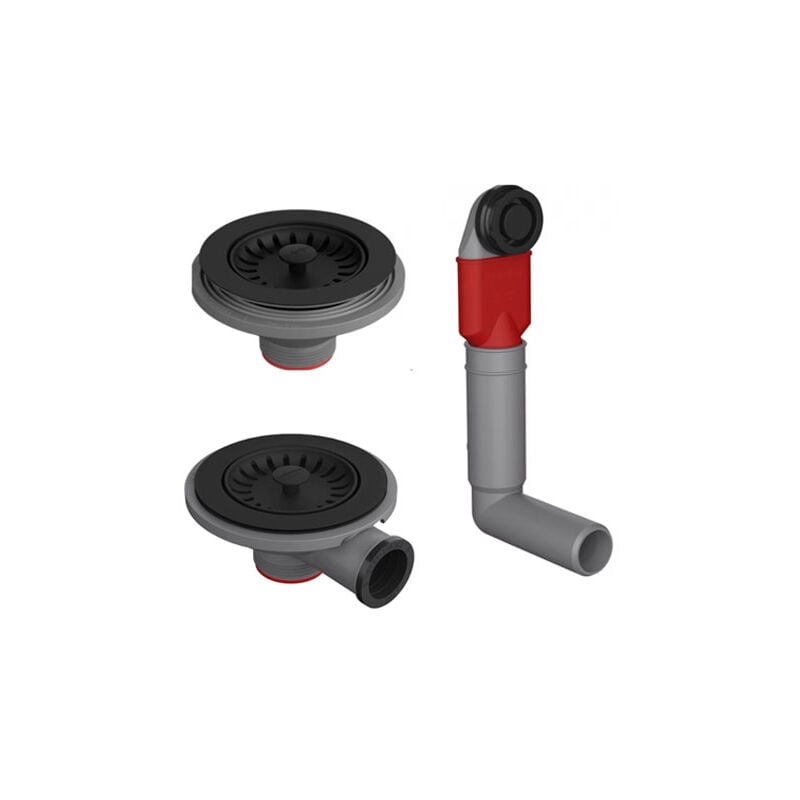 Vidage manuel noir mat pour éviers 1 cuve et demie ou deux cuves Antea (azg), Maris (mrg 651 uniquement) Basis (bfg) et et Mythos (mtg)