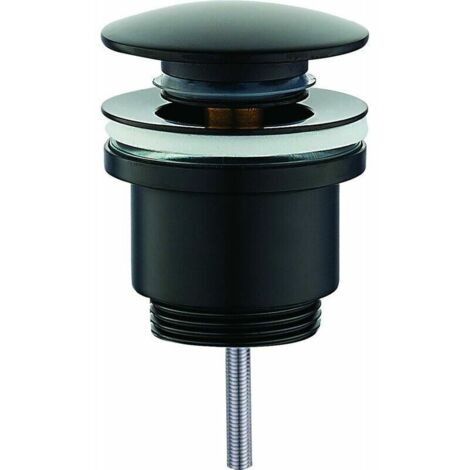 Vidage rond clic-clac noir mat Piralla Rubinetterie Noir mat - RWBonde de lavabo