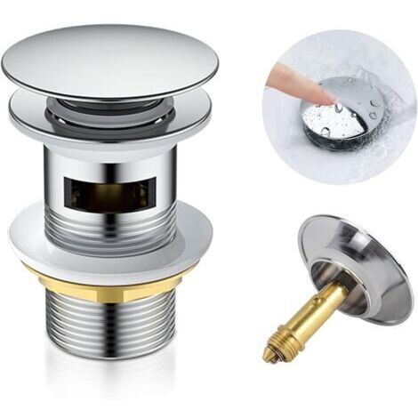 -Vidage universel avec trop-plein pour lavabos -bouchon de lavabo（argent 1 pièce）