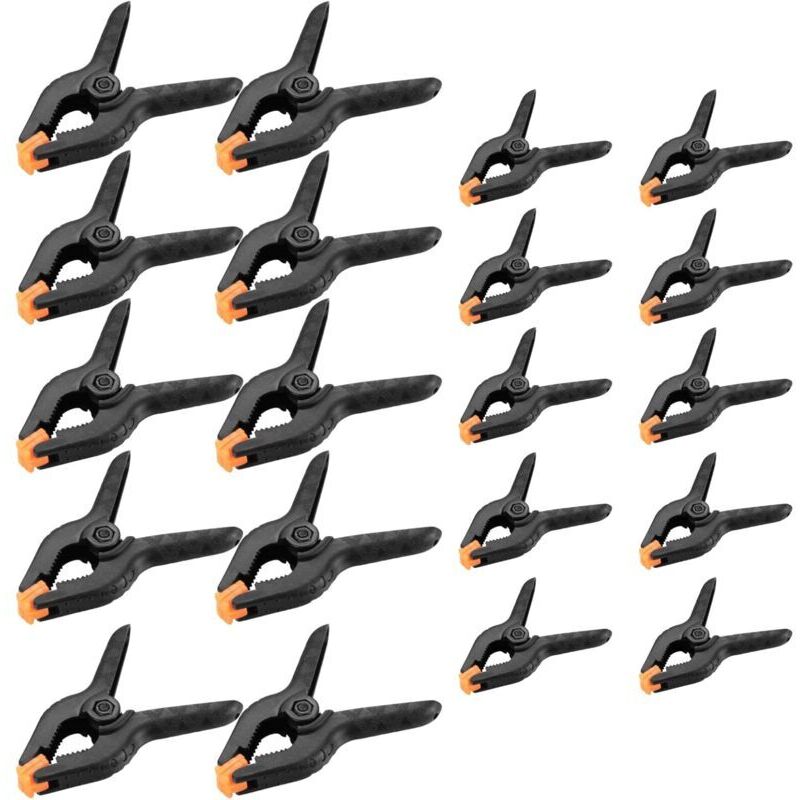 KZQ - Jeu de 20 Pince à Ressort, Bricolage Outillage Serre-joints, Pinces Clips Clamps de Préhension pour Bois Atelier Photographie - 2 Pouces / 3