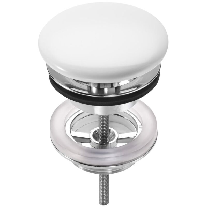 A50640390C aqua Desagüe Lavabo o Bidé con Tapón Fijo Abierto de Porcelana ø 72 Cromo - ref: A50640390C - Roca