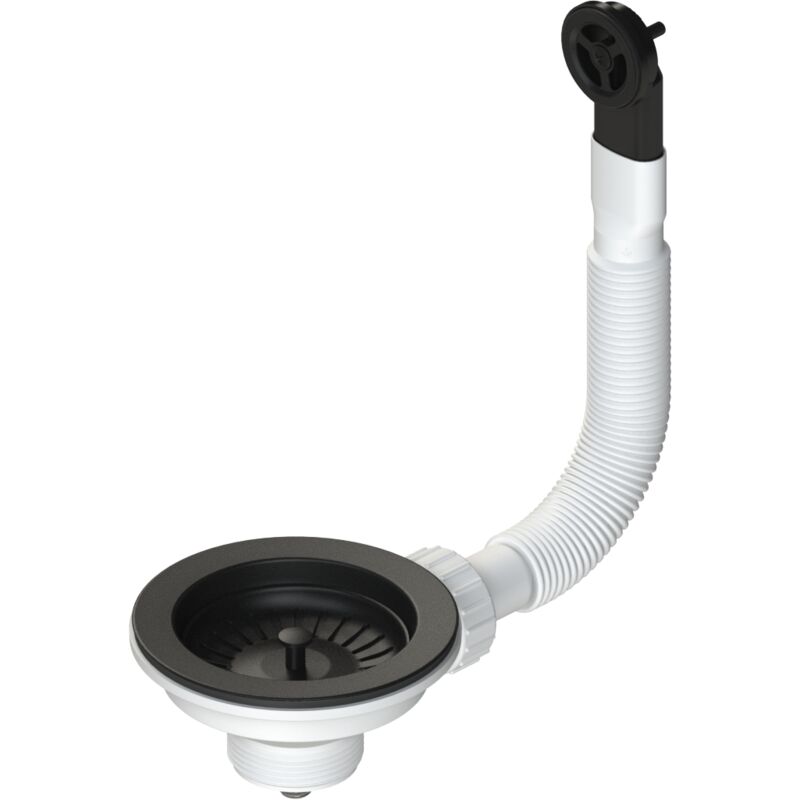 Lb Plast - Vidange noir mat Ø114 pour évier trou Ø90 avec trop plein l.b. plast D670-46-R-ON Noir mat