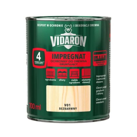 VIDARON PRIMAIRE D'IMPRÉGNATION PROTECTEUR POUR BOIS INCOLORE V01 0,7 L