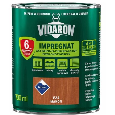 VIDARON REVÊTEMENT IMPRÉGNANT PROTECTEUR ET DÉCORATIF ACAJOU V24 0,7 L