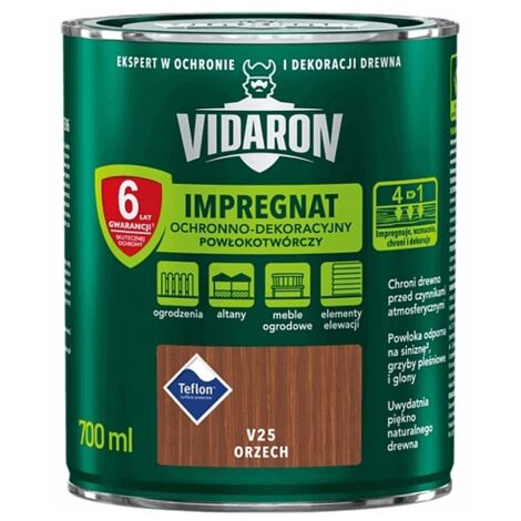 VIDARON REVÊTEMENT IMPRÉGNANT PROTECTEUR ET DÉCORATIF NOYER V25 0,7 L