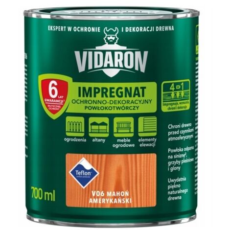 VIDARON RIVESTIMENTO IMPREGNANTE PROTETTIVO E DECORATIVO MOGANO AMERICANO V06 0,7L