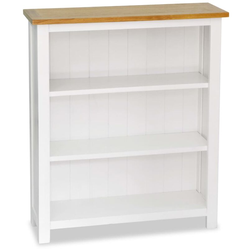 

vidaX Estantería de 3 niveles de madera maciza de roble 72x22,5x82 cm - Blanco