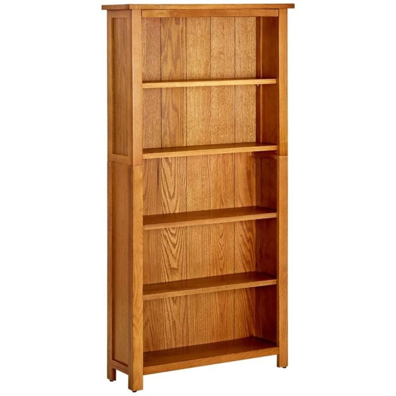

vidaXL Estantería de 5 niveles de madera maciza de roble 70x22x140 - Marrón