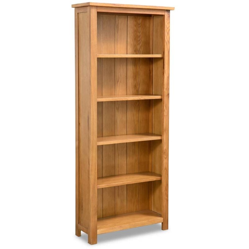 

vidaX Estantería de 5 niveles de madera maciza de roble 60x22,5x140 cm