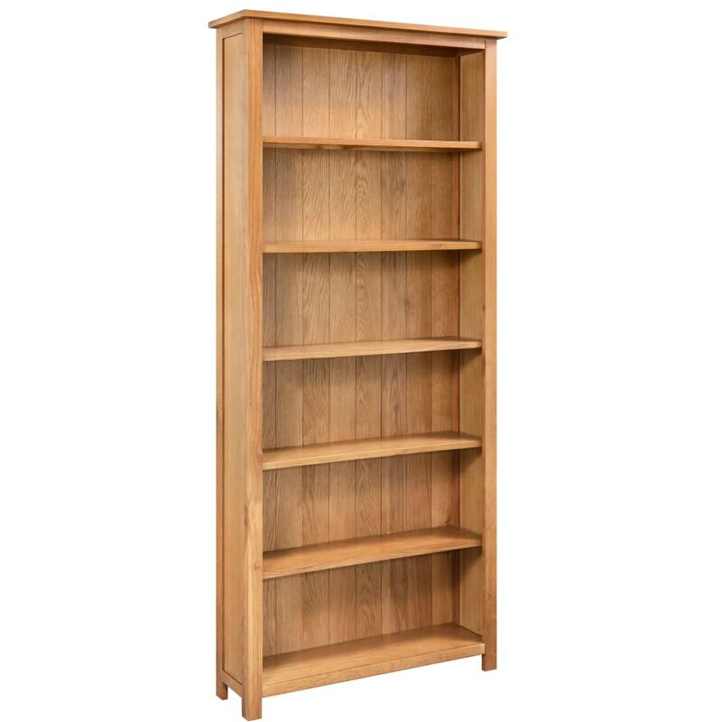 

vidaX Estantería de 6 niveles de madera maciza de roble 80x22,5x170 cm