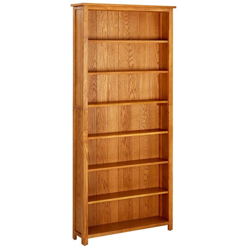 

vidaXL Madera Maciza de Roble Estantería 90x22,5x200 cm - Marrón