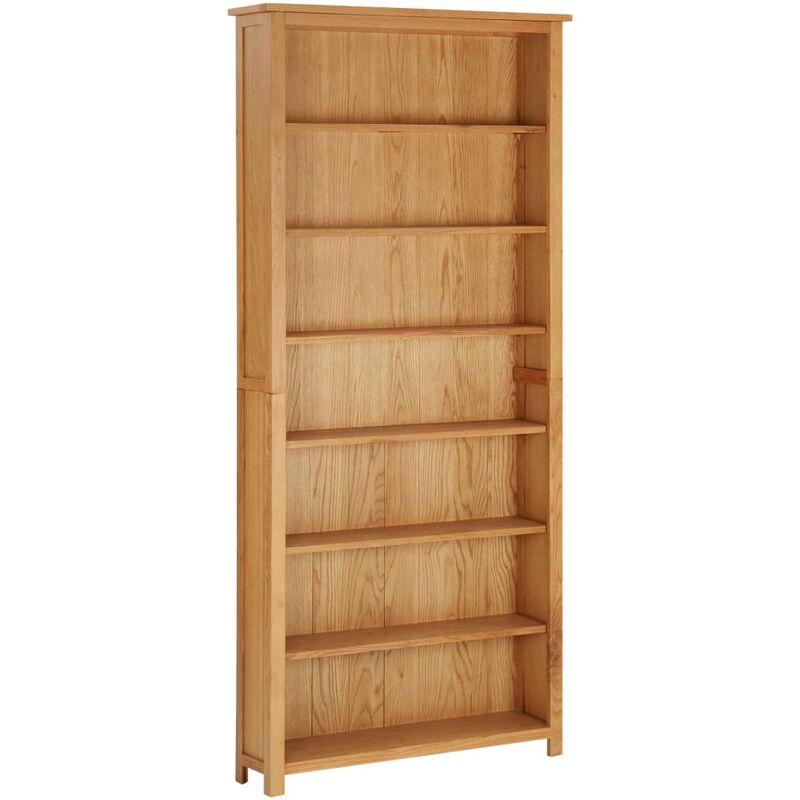 

vidaX Estantería de 7 niveles de madera maciza de roble 90x22,5x200 cm