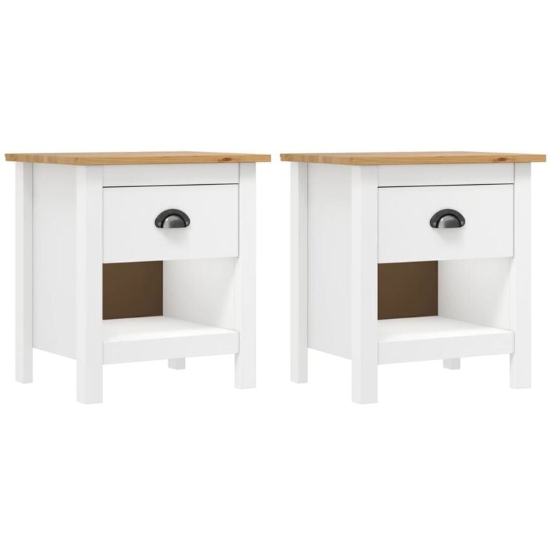 Vidaxl - Tables de chevet 2 pcs Hill 46x35x49,5 cm Bois de pin solide