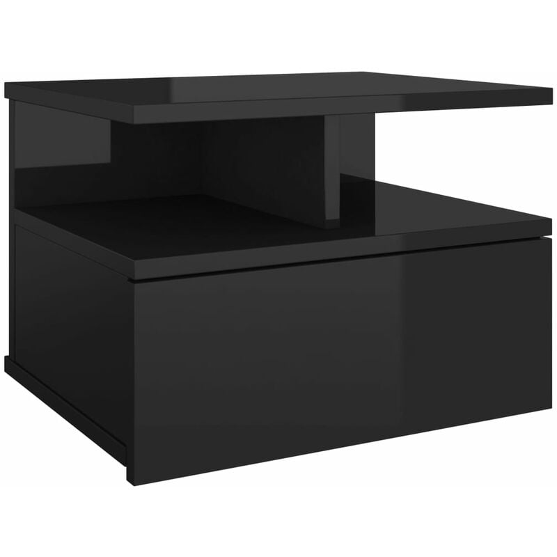 Irfora Comodino Pensile Bianco in Truciolato,Comodino Sospeso,Comodini Bianchi,Mensola Comodino 40x31x27 cm