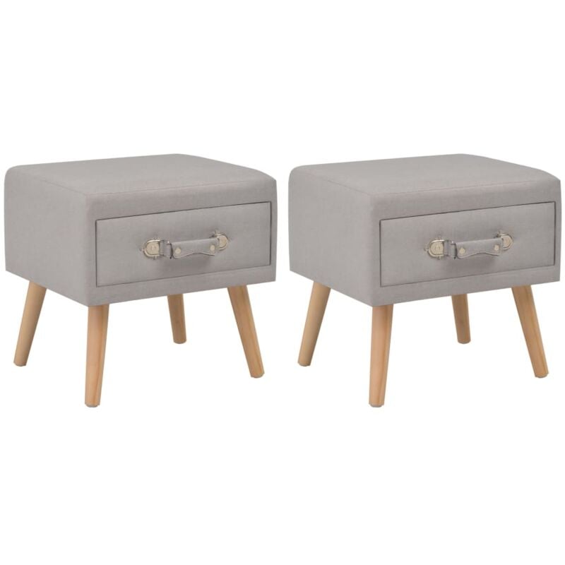Tables de chevet 2 pcs Gris 40x35x40 cm Tissu vidaXL
