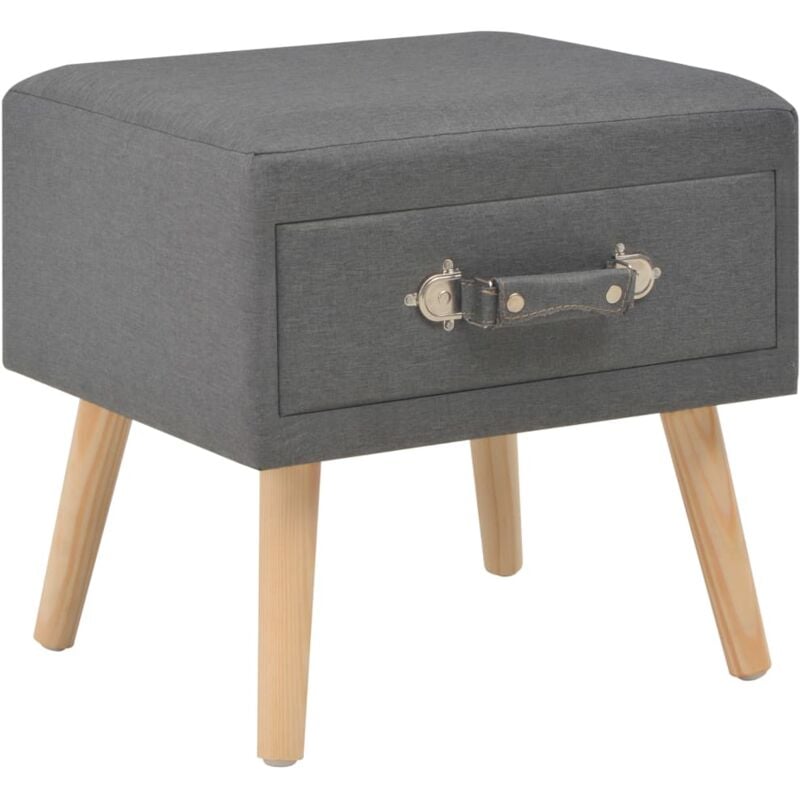 Table de chevet Gris foncé 40x35x40 cm Tissu Vidaxl