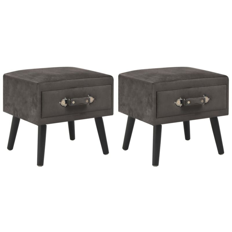 Tables de chevet 2 pcs Gris 40x35x40 cm Velours Vidaxl