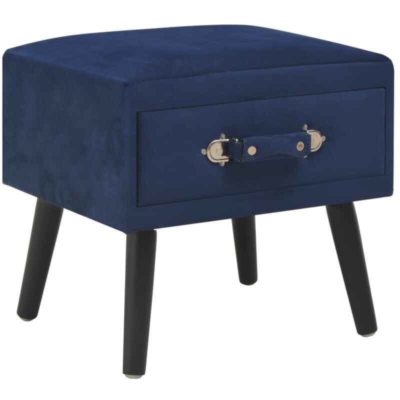 Table de chevet Bleu 40x35x40 cm Velours Vidaxl