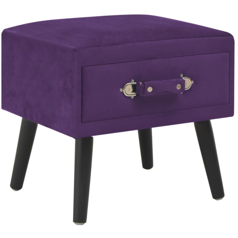 Table de chevet Violet foncé 40x35x40 cm Velours Vidaxl