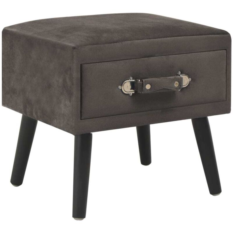 vidaXL Table de chevet Gris 40x35x40 cm Velours