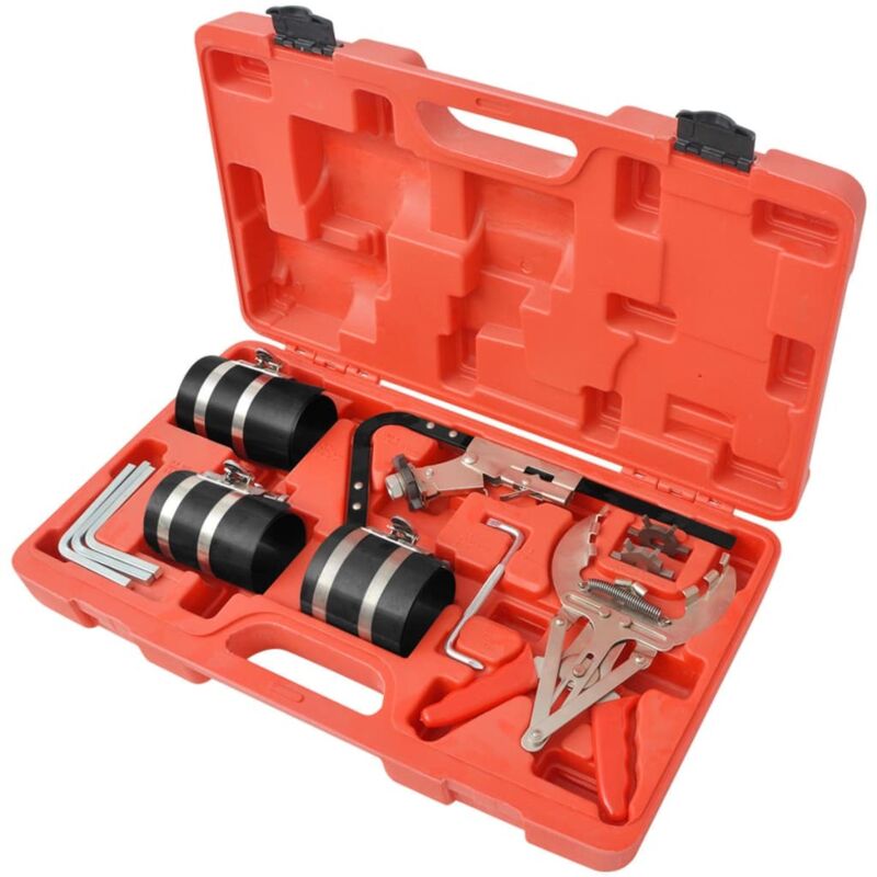 vidaXL 11 Piece Piston Ring Service Tool Set, Silver