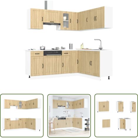 vidaXL 11-tlg. Küchenschrank-Set Lucca Sonoma-Eiche Holzwerkstoff