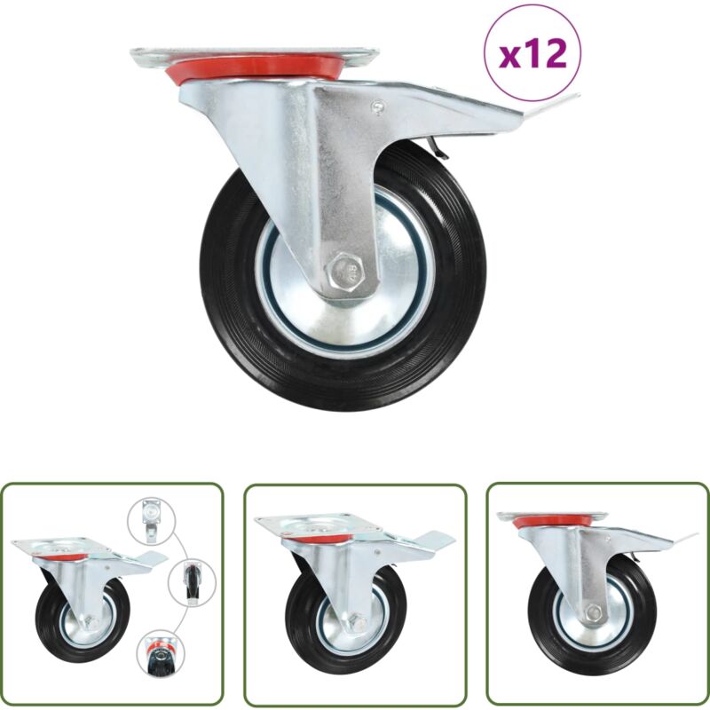 Image of The Living Store - vidaXL 12 Stk. Lenkrollen 160 mm