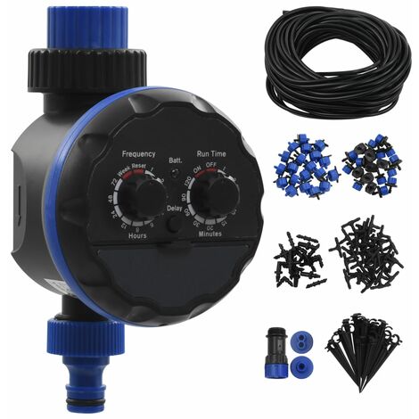 vidaXL 142 Piece Outdoor Automatic Drip Watering Kit with Water Timer