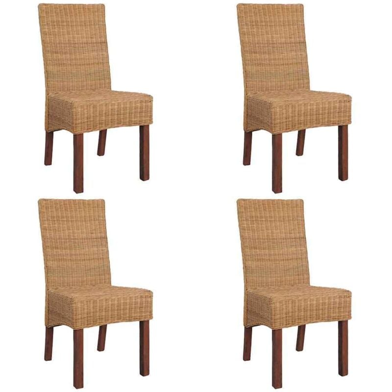 Vidaxl - Chaises à manger lot de 4 marron rotin naturel