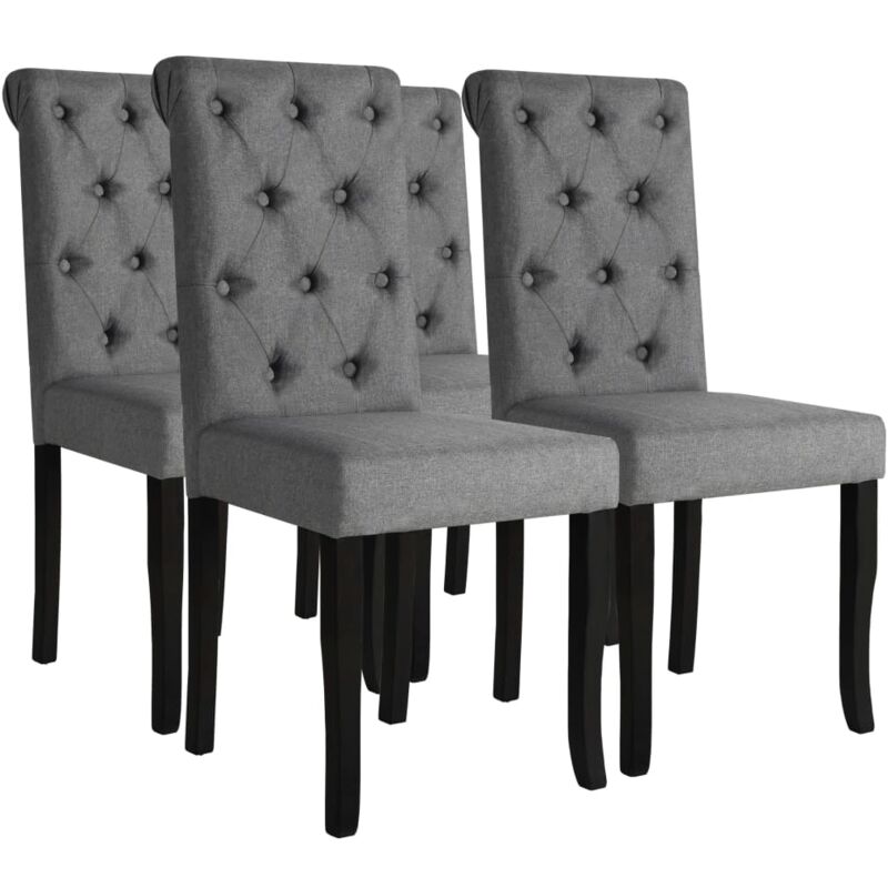 Chaises à manger lot de 4 gris foncé tissu Vidaxl