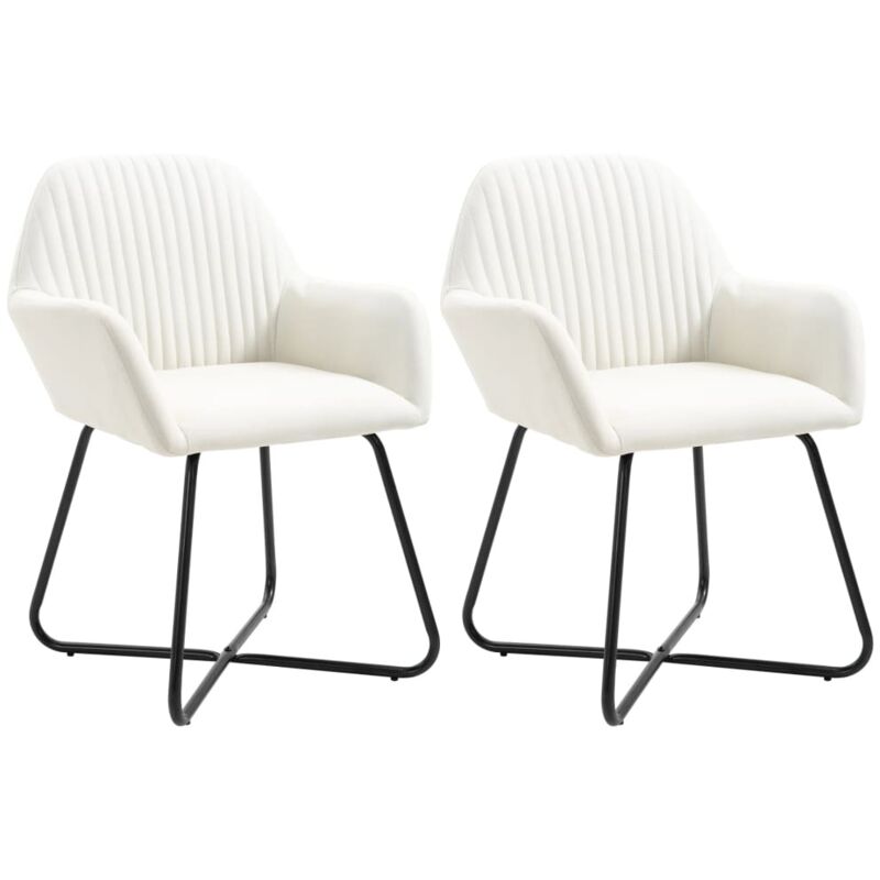 Vidaxl - Chaises à manger lot de 2 crème tissu