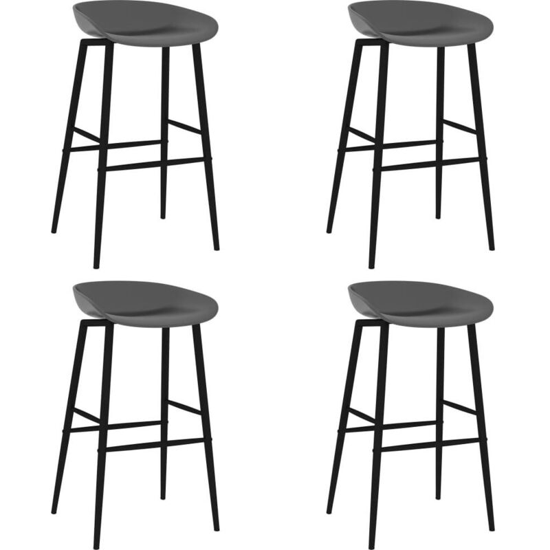 Bar Chairs 4 Pcs Grey Vidaxl