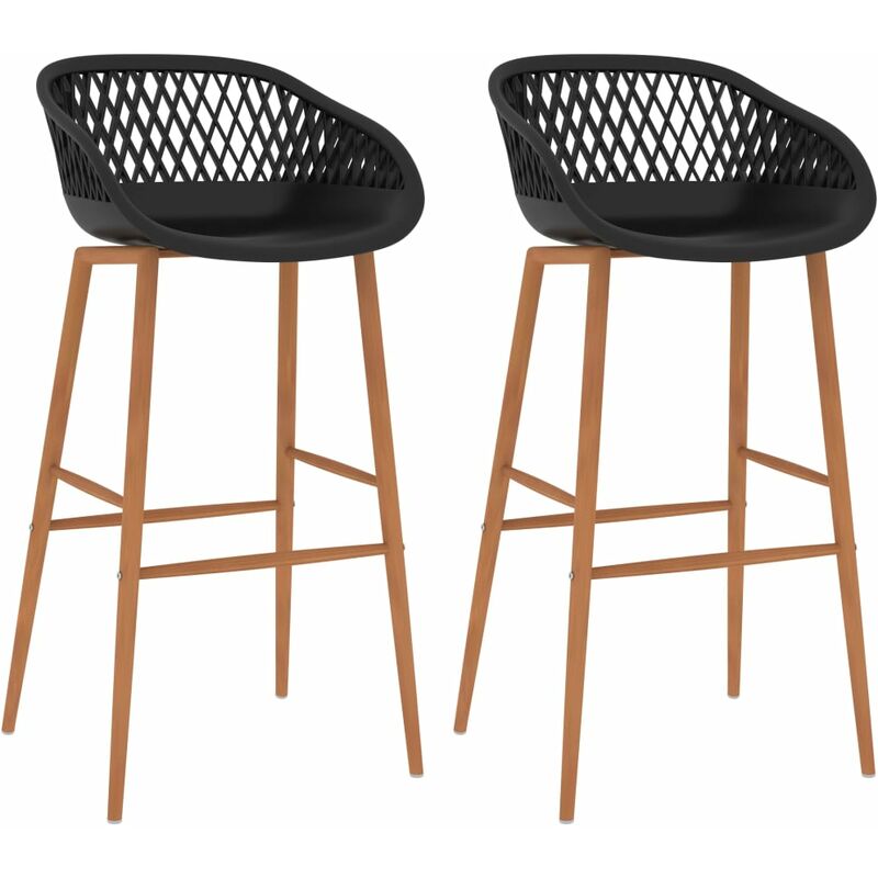 

vidaXL Taburetes de Cocina 2 Unidades Negro - Negro