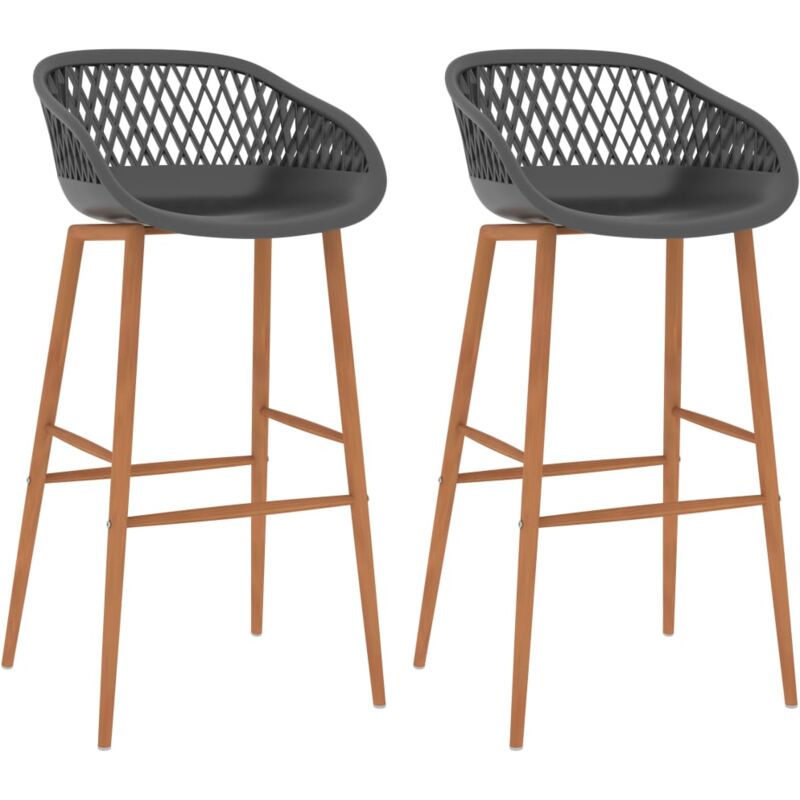 

vidaXL Taburetes de Cocina 2 Unidades Gris - Gris