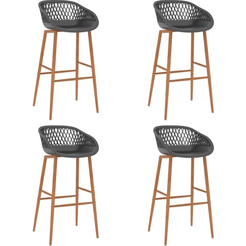 

vidaXL Taburetes de Cocina 4 Unidades Gris - Gris