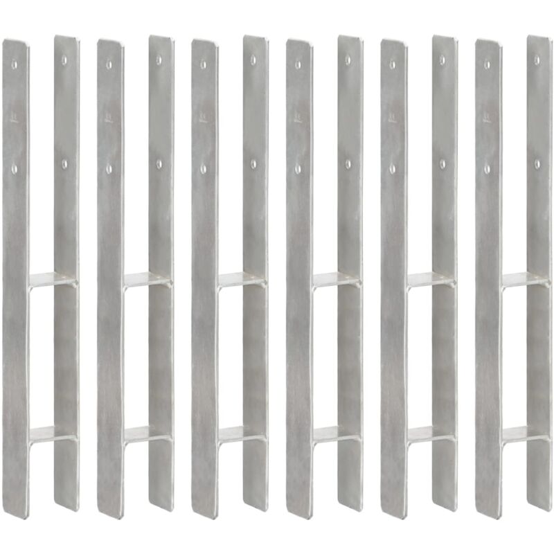 Vidaxl - Piquets de clôture 6 pcs Argenté 7x6x60 cm Acier galvanisé