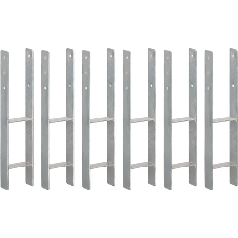 Mercatoxl - Piquets de clôture 6 pcs Argenté 12x6x60 cm Acier galvanisé