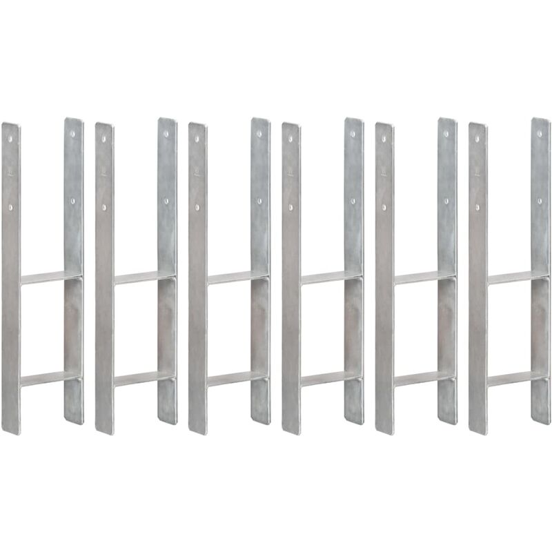 Mercatoxl - Piquets de clôture 6 pcs Argenté 14x6x60 cm Acier galvanisé