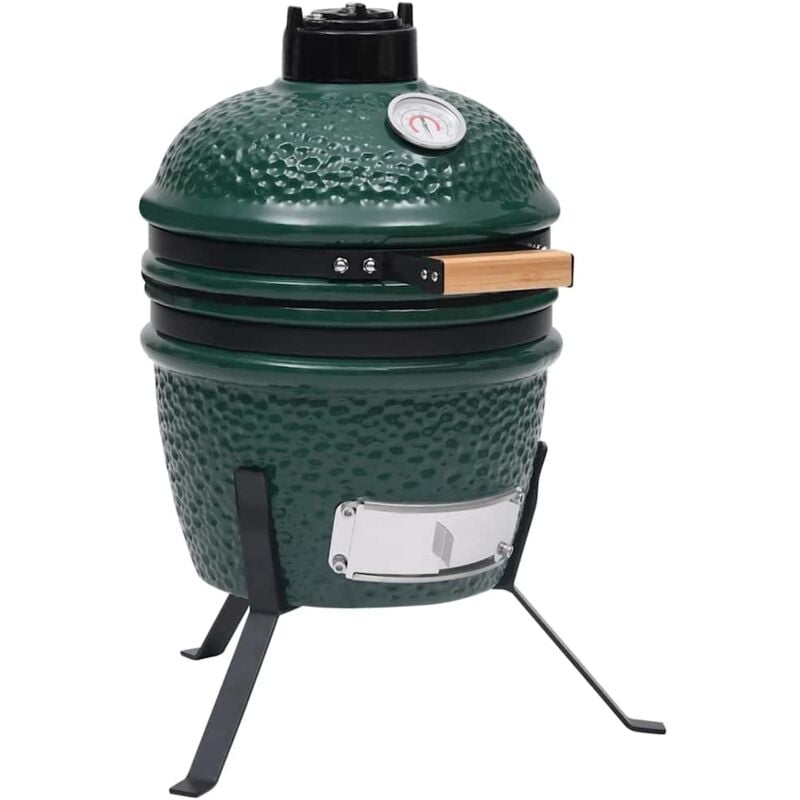 Vidaxl - 2-in-1 Kamado Barbecue Grill Smoker Ceramic 56 cm Green