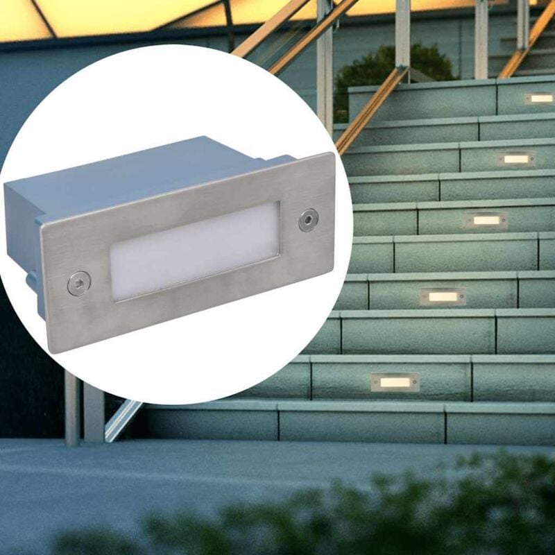 Lampe d'escalier encastrée à 2 LED 44x111x56 mm