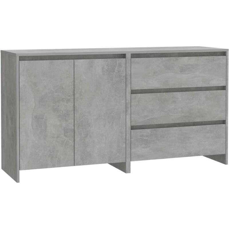 2 Piece Sideboard Concrete Grey Engineered Wood Vidaxl
