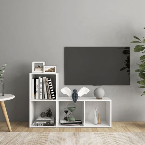 vidaXL 2 Piece TV Cabinet Set White 72x35x36,5 cm Engineered Wood (2x805525)