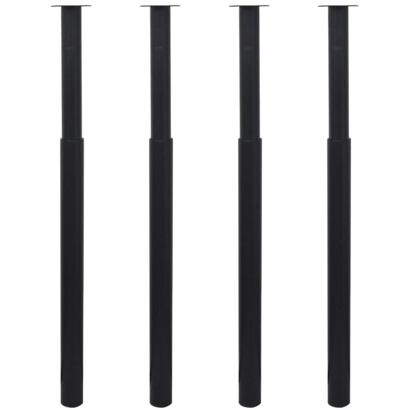 Pieds de table télescopiques 4 pcs Noir 710 mm - 1100 mm