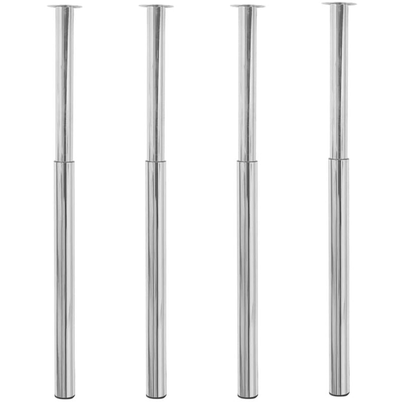 Pieds de table télescopiques 4 pcs Chrome 710 mm - 1100 mm