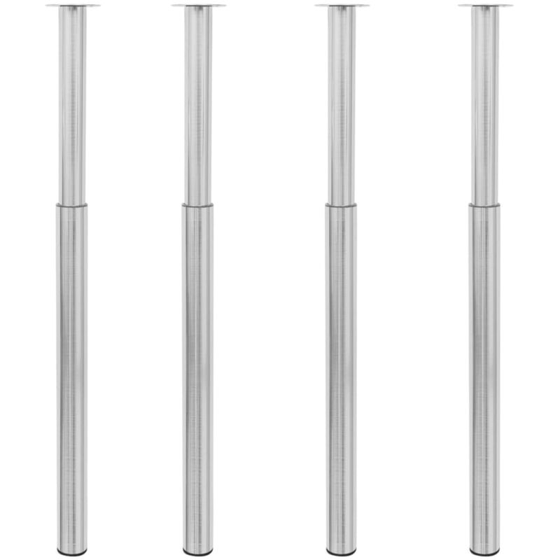 Pieds de table télescopiques 4 pcs Nickel brossé 710 mm-1100 mm Vidaxl