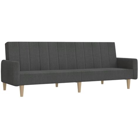 vidaXL 2-Sitzer Schlafsofa Dunkelgrau Stoff