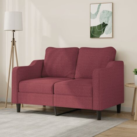 vidaXL 2-Sitzer Sofa Bordeauxrot 120 cm Stoff