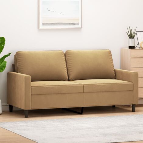 vidaXL 2-Sitzer Sofa Braun 140 cm Samt